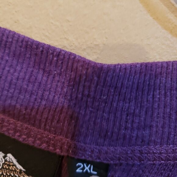 Y2K Biker Grunge Purple V-neck Pullover Harley Davidson Bling Plus Size - Picture 4 of 8